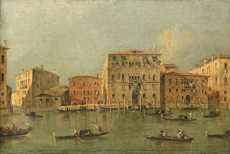Francesco Guardi View of the Palazzo Loredan dell'Ambasciatore on the Grand Canal, Venice, oil painting picture
